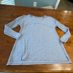 Women's Lululemon Hit Unwind Gray Long Sleeve Top grey rulu fabric size 10 Large